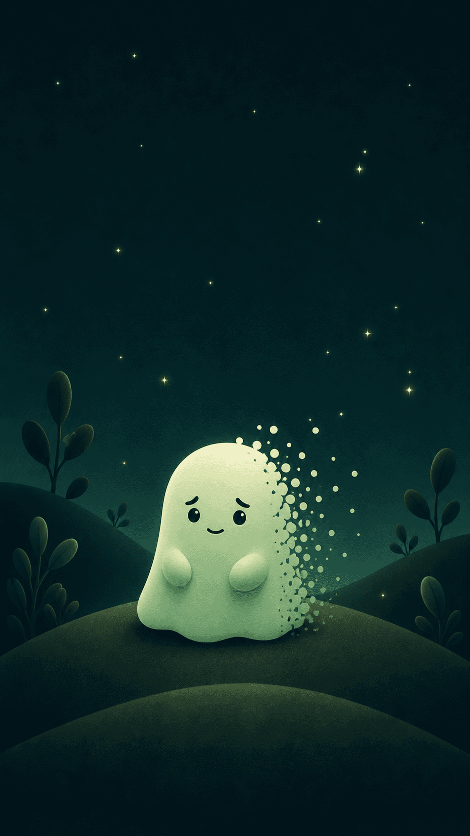A Seren character holding an unspoken thought in a quiet night garden